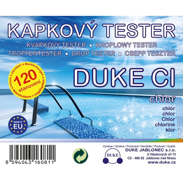 Kvapkový tester DUKE Cl na chlór