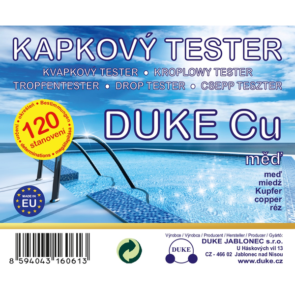 Kvapkový tester DUKE Cu na meď