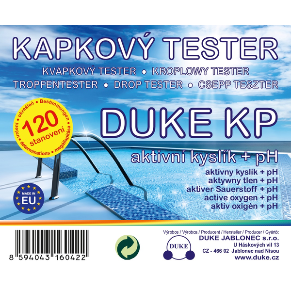 Kvapkový tester DUKE KP na aktívny kyslík a pH