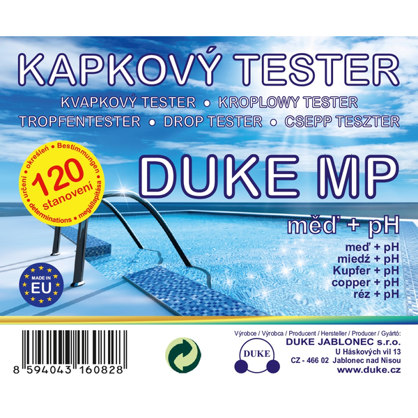 Kvapkový tester DUKE MP na meď a pH