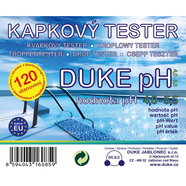 Kvapkový tester DUKE pH 4,0-5,5