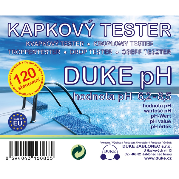 Kvapkový tester DUKE pH